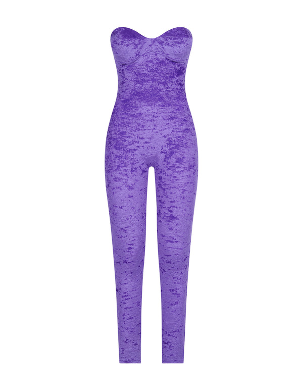 Jumpsuit in crushed velvet