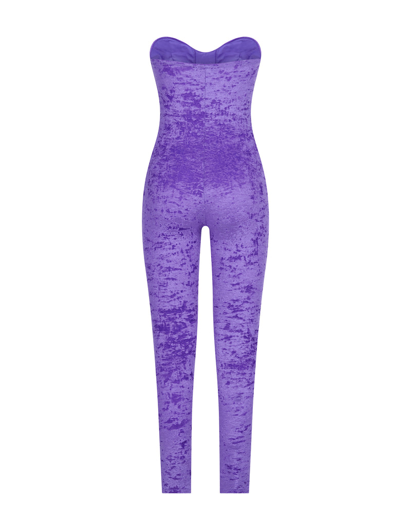 Jumpsuit in crushed velvet
