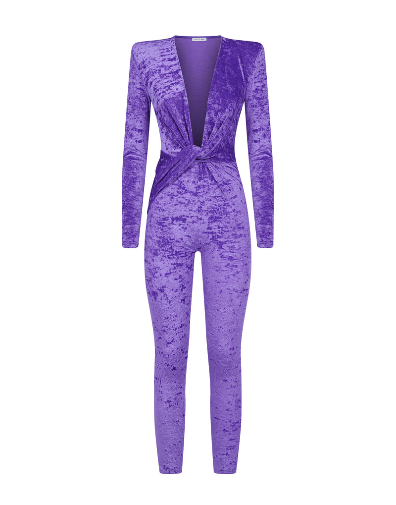Jumpsuit in crushed velvet