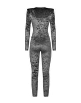 Jumpsuit in crushed velvet