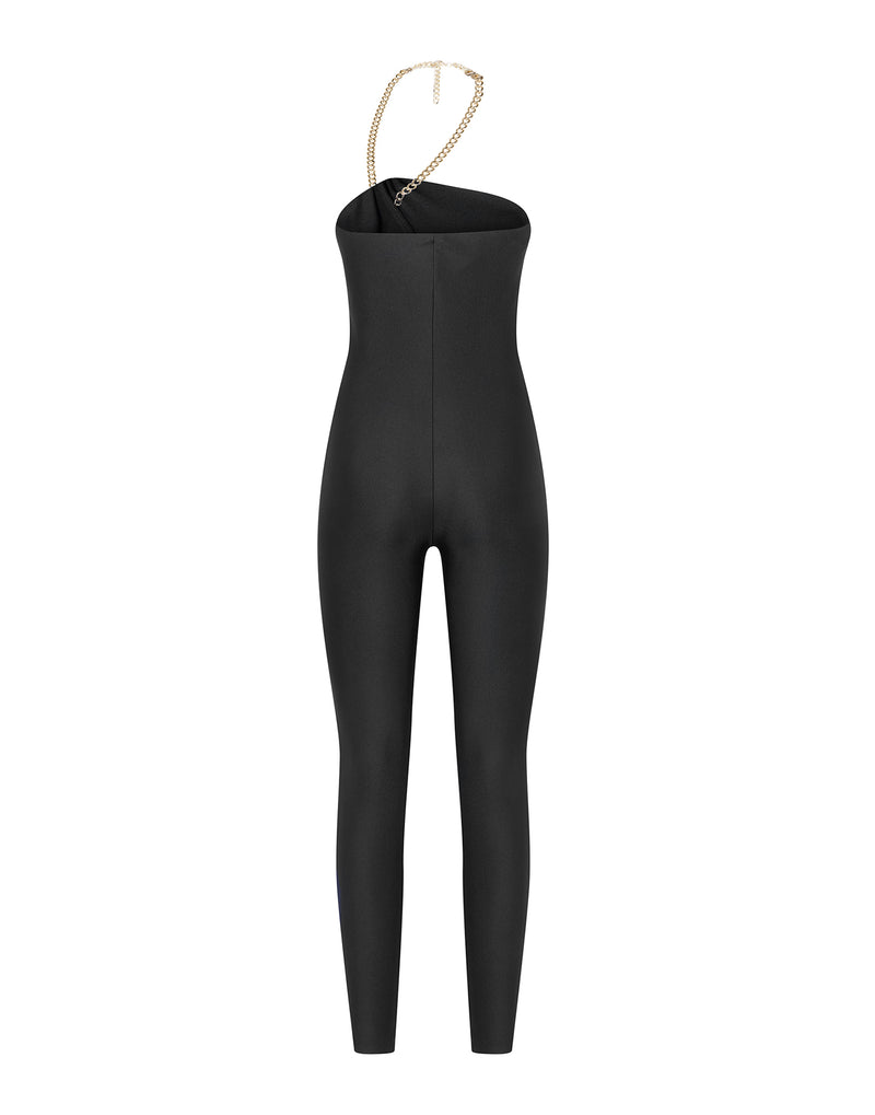 Jumpsuit in lycra with chain
