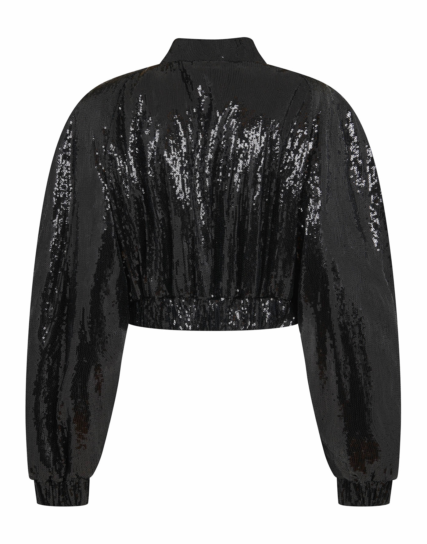 Sequin Cropped Bomber Jacket