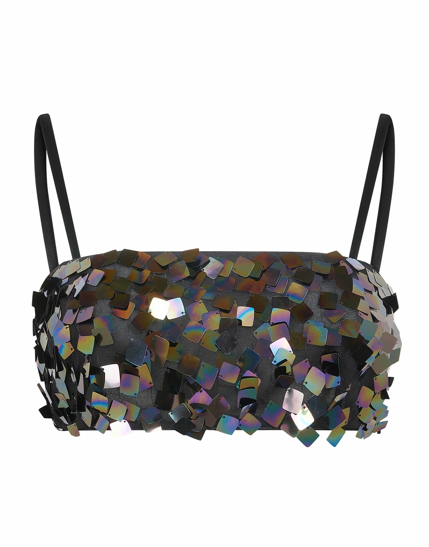 Crop Top in Net with Paillettes