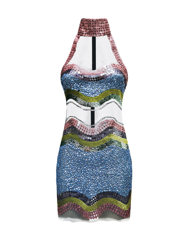 Sequins weave embroidery dress