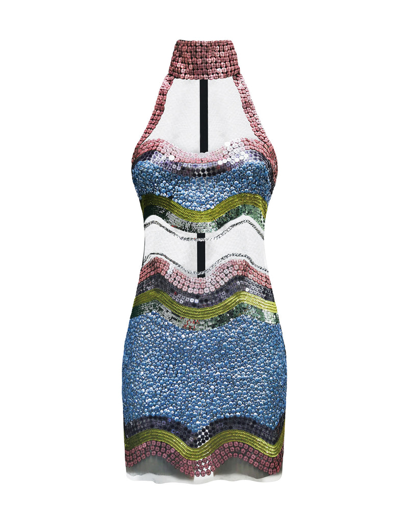 Sequins weave embroidery dress