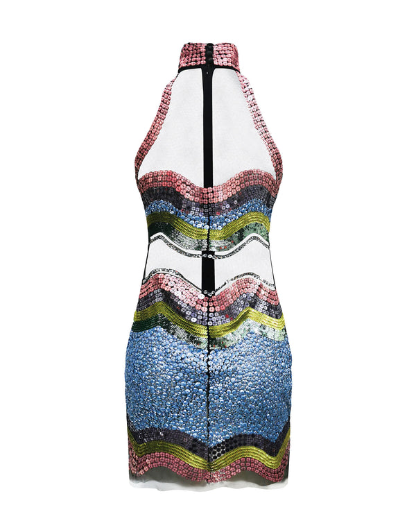 Sequins weave embroidery dress