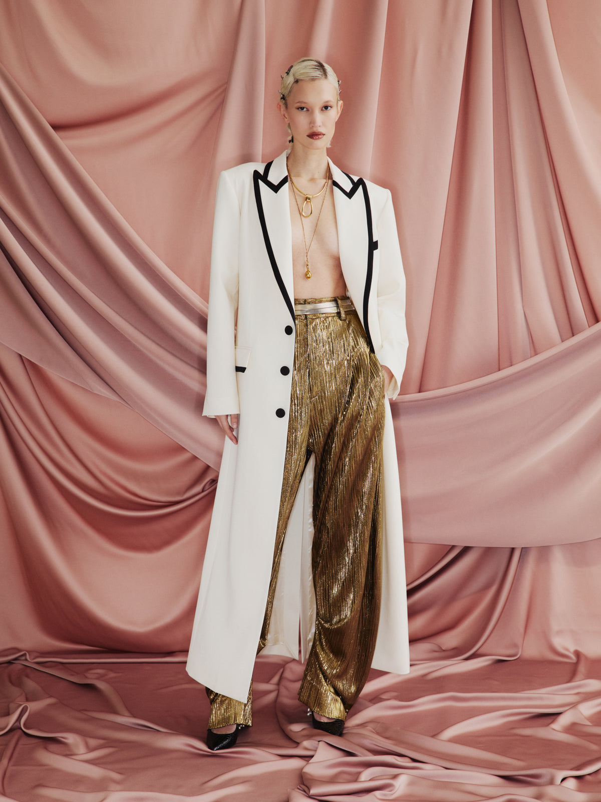 Gold Laminated Pants