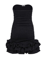 Dress with ruffle in lurex