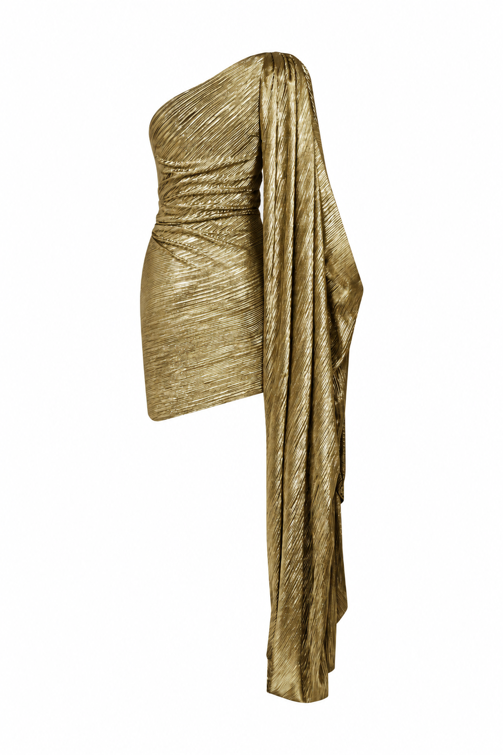 Gold One-Shoulder Mini Dress