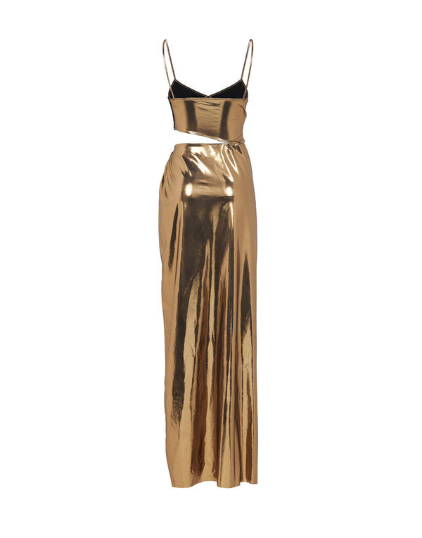 Long Dress in laminated jersey