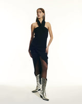Draped long dress