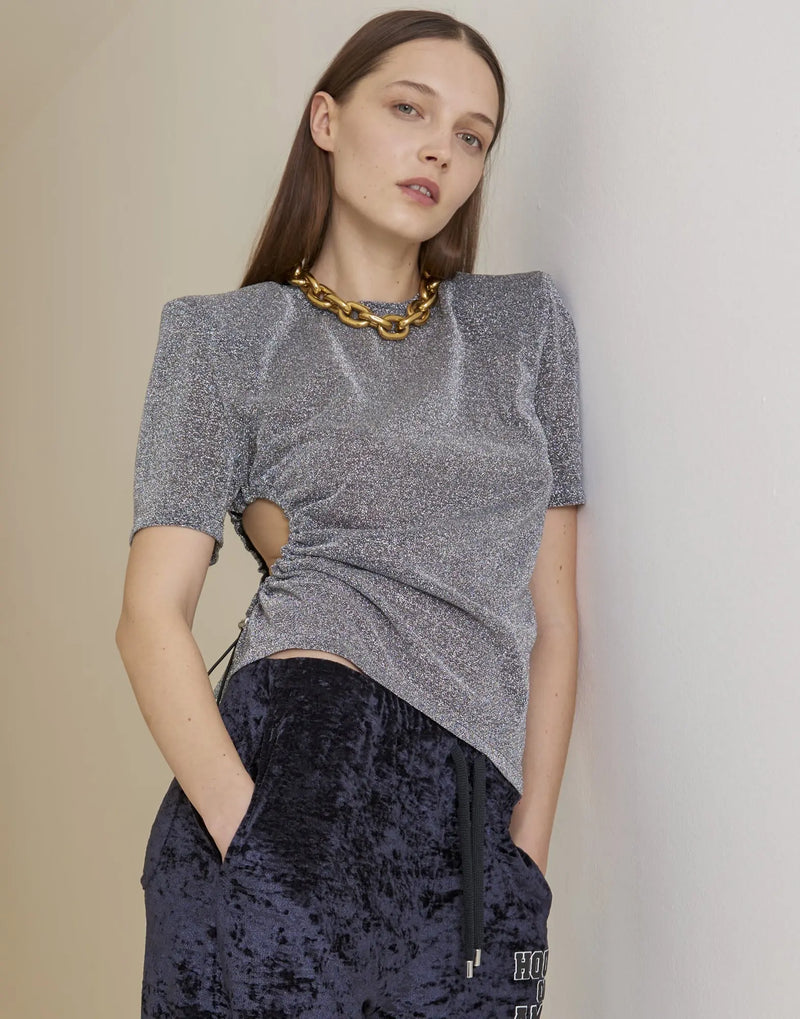 T-shirt in black lurex