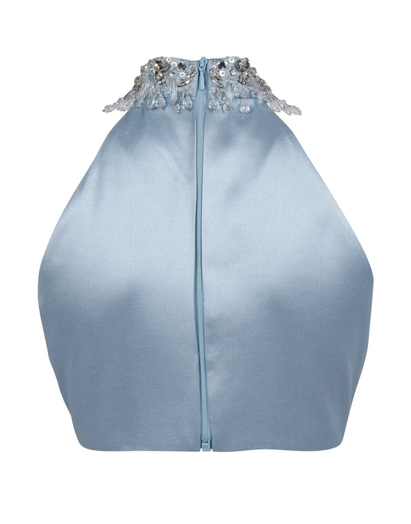 Crystal drop twill top