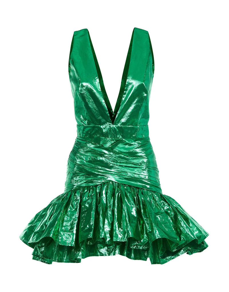 Laminated taffetà dress