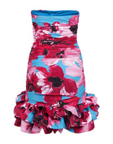 Short dress in printed lycra