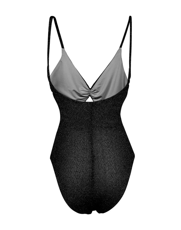 Swimsuit in black lurex